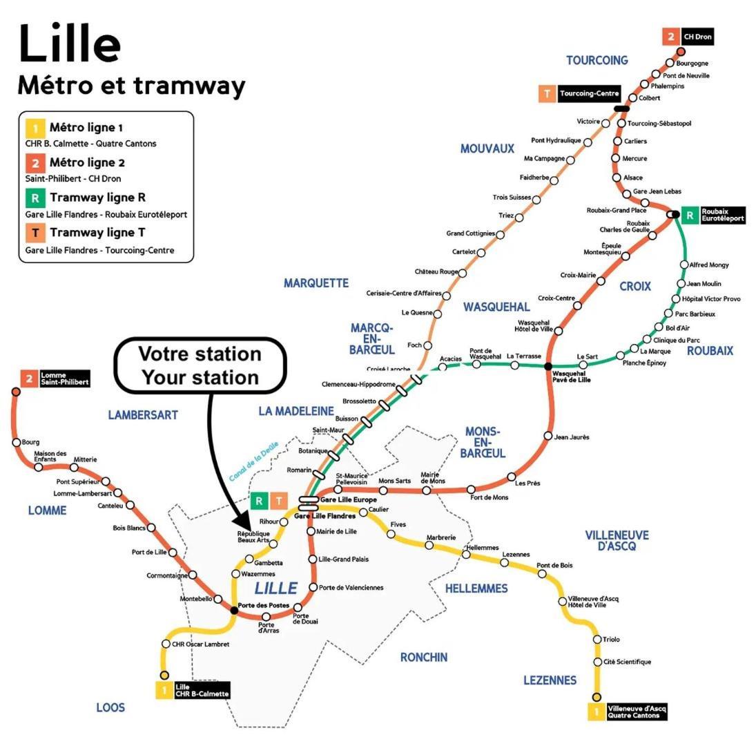 Appartement 2 Chambres Avec Parking, Proche Metro Lille Kültér fotó
